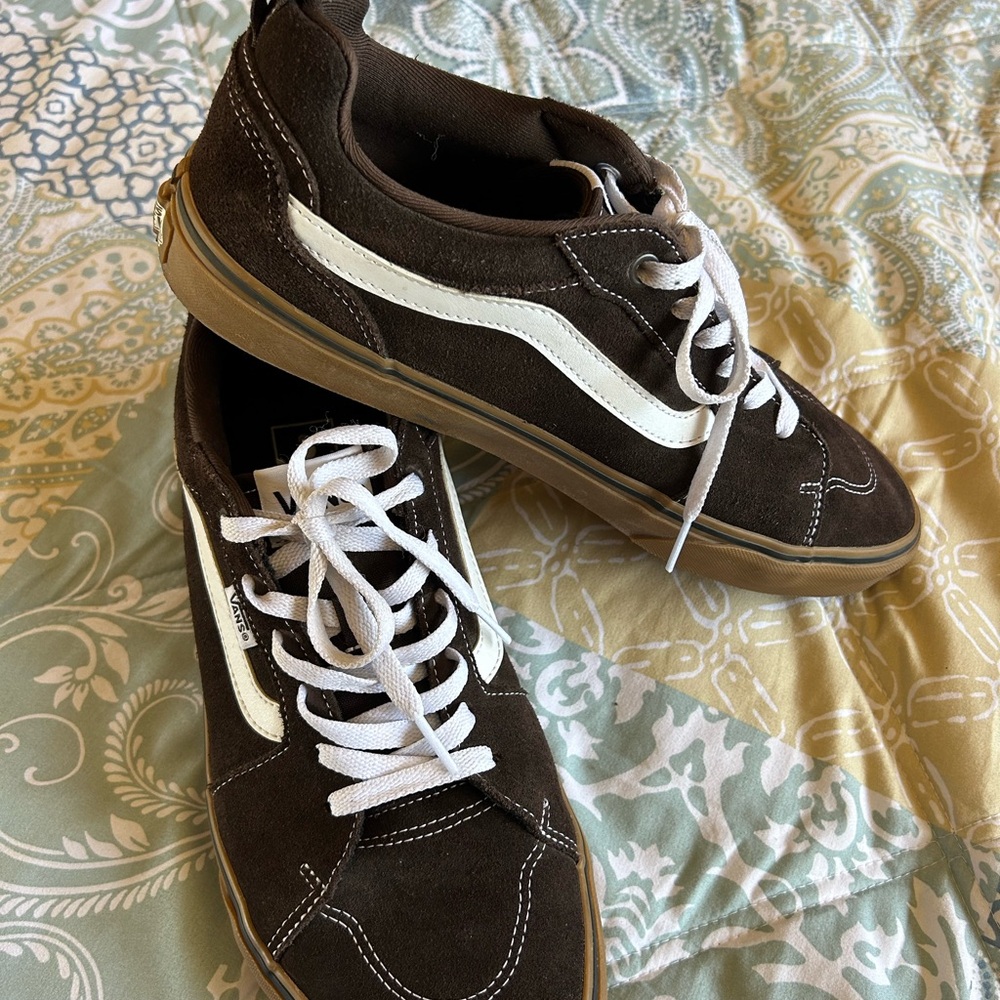 Vans Brown and White Sneakers Classic Style